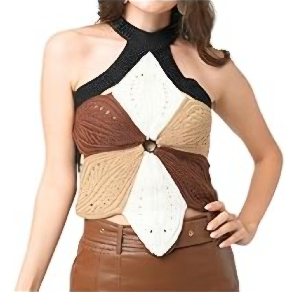 Noelle Crochet Patchwork Halter Top.